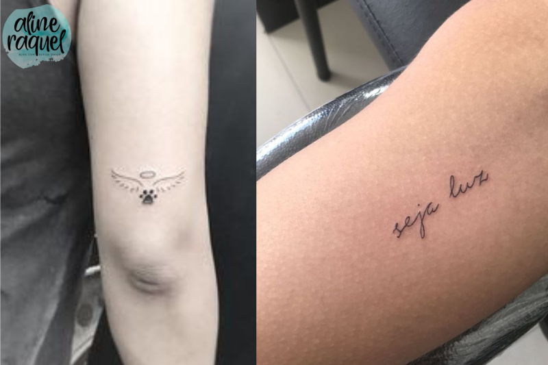 40 ideias de tatuagens delicadas_braco anjo seja leve