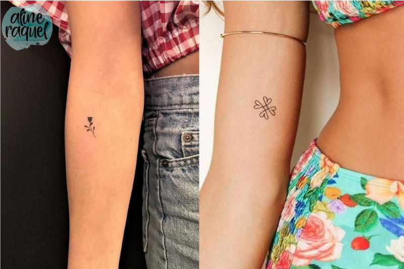 40 ideias de tatuagens delicadas_braco flor trevo