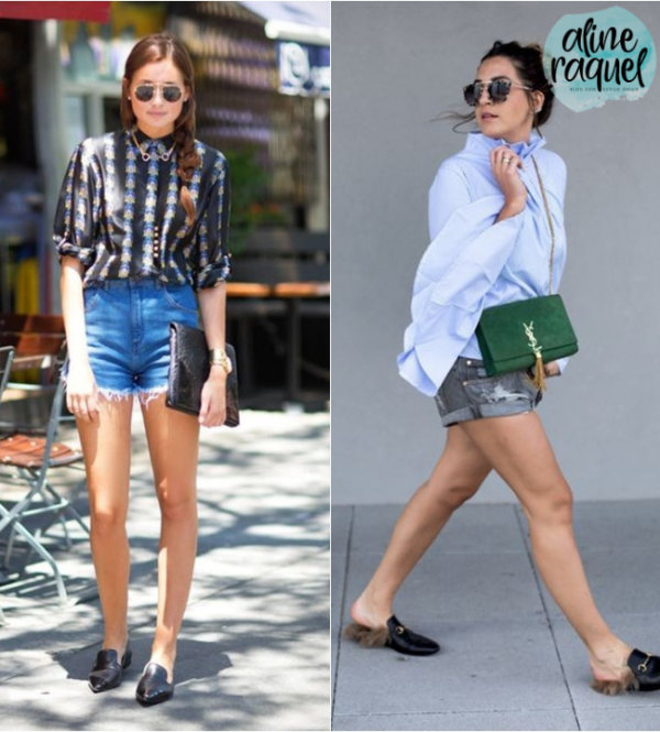 Looks para inspirar com flat mule - shorts jeans